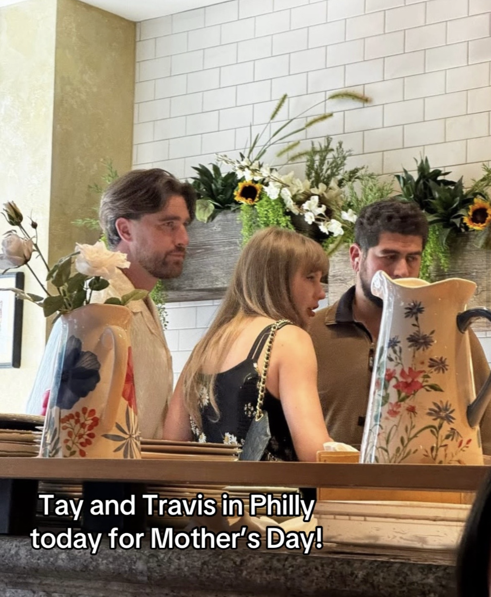 Travis Kelce and Taylor Swift celebrating Mother's Day 2025 in Philadelphia