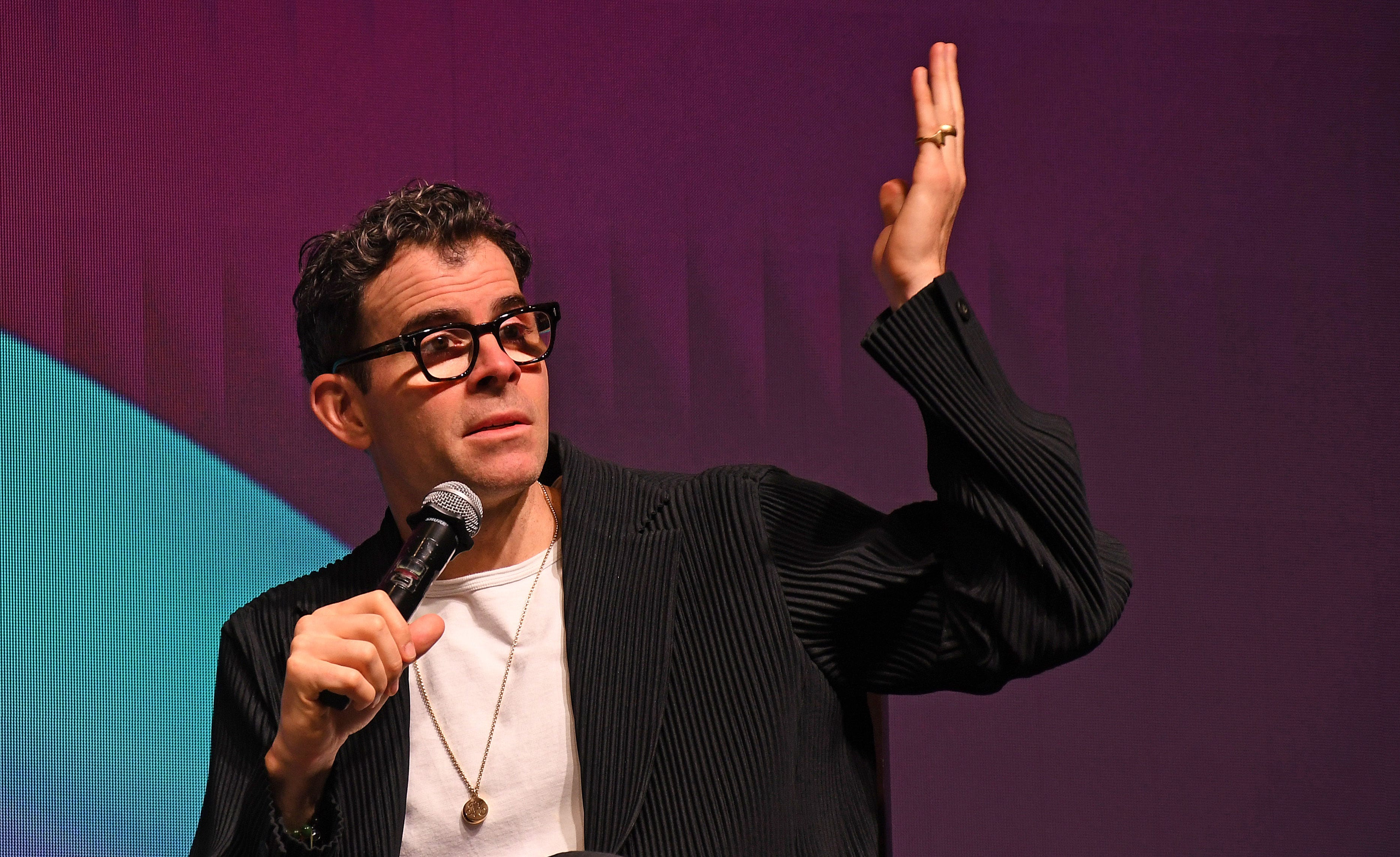 Instagram head Adam Mosseri onstage at an event in Mumbai, India.