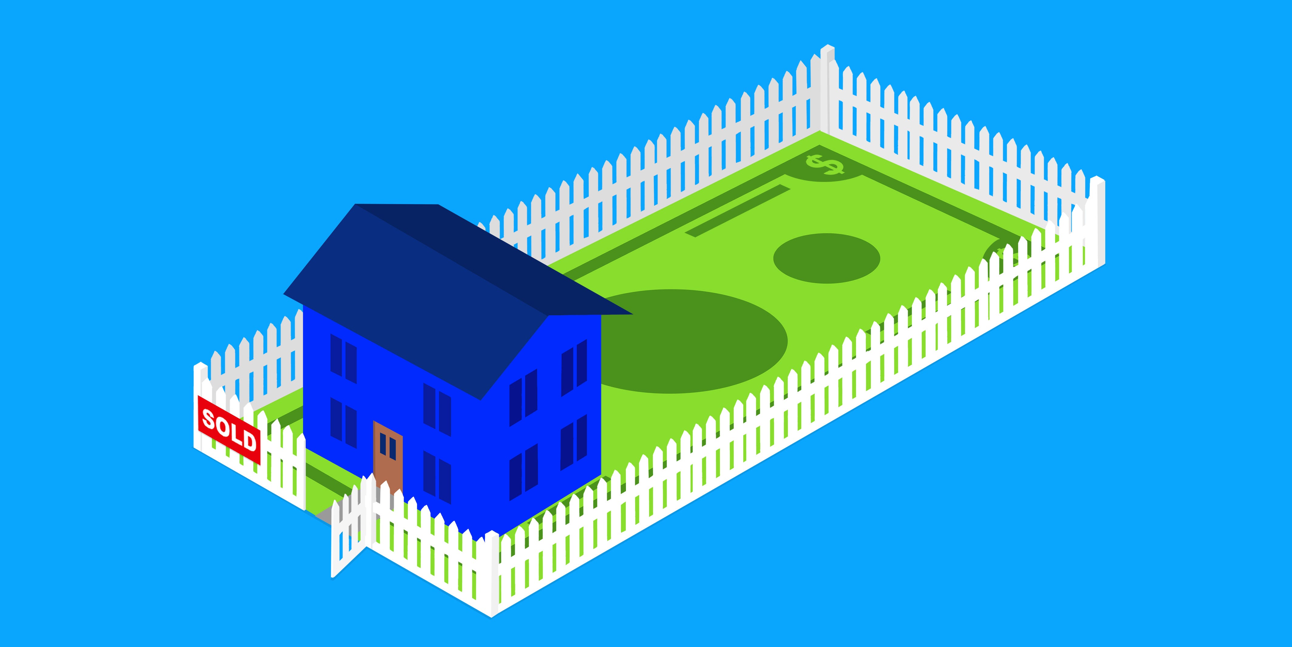 House on a money lawn.