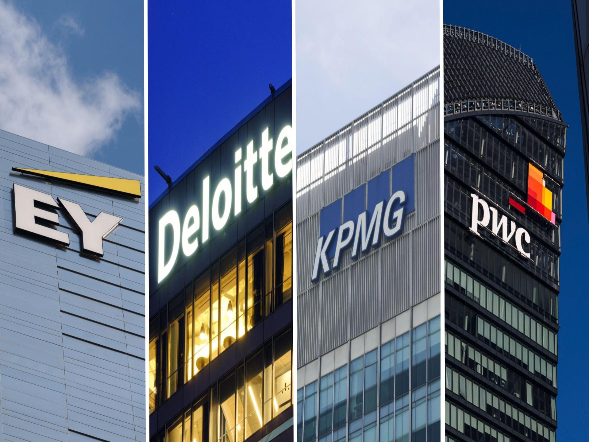 Company headquarters of EY Deloitte, KPMG and PWC