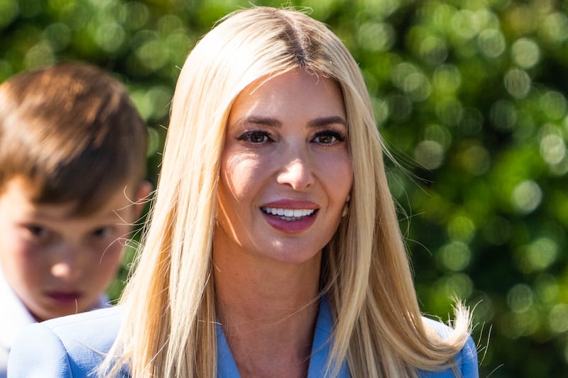 UNITED STATES - APRIL 18: Ivanka Trump attends a ceremony with the Philadelphia Eagles, winners of the 2025 Super Bowl, on the South Lawn of the White House on Monday, April 18, 2025. (Tom Williams/CQ-Roll Call, Inc via Getty Images)