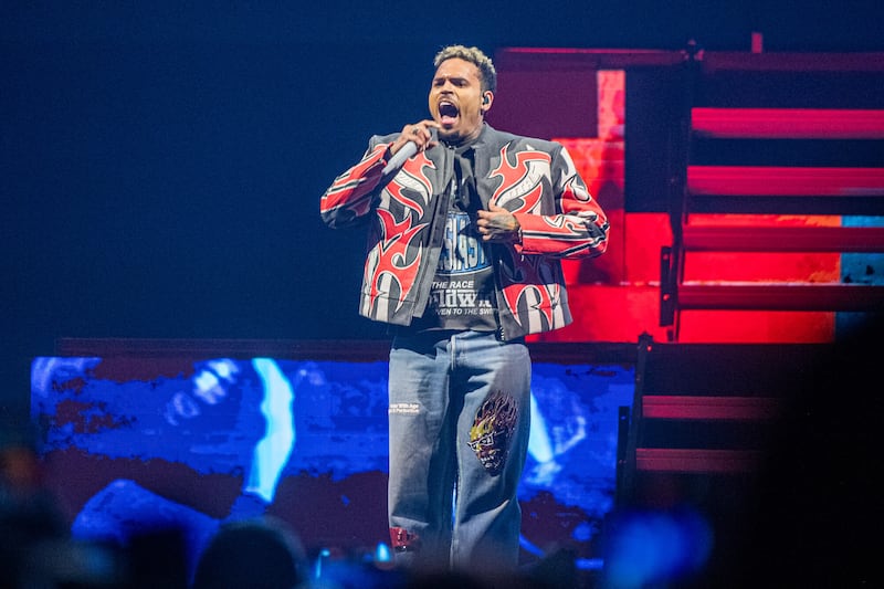 Chris Brown performs