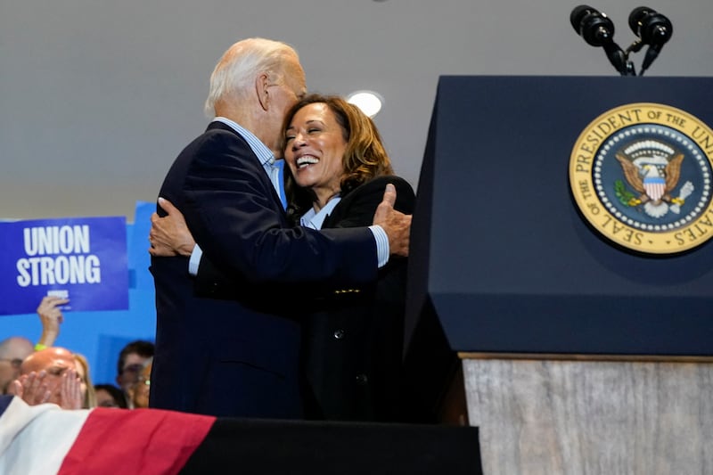 Joe Biden campaigned for Kamala Harris after bowing out of the 2024 presidential race. He claimed Thursday that they remain close and texted as recently as this week.