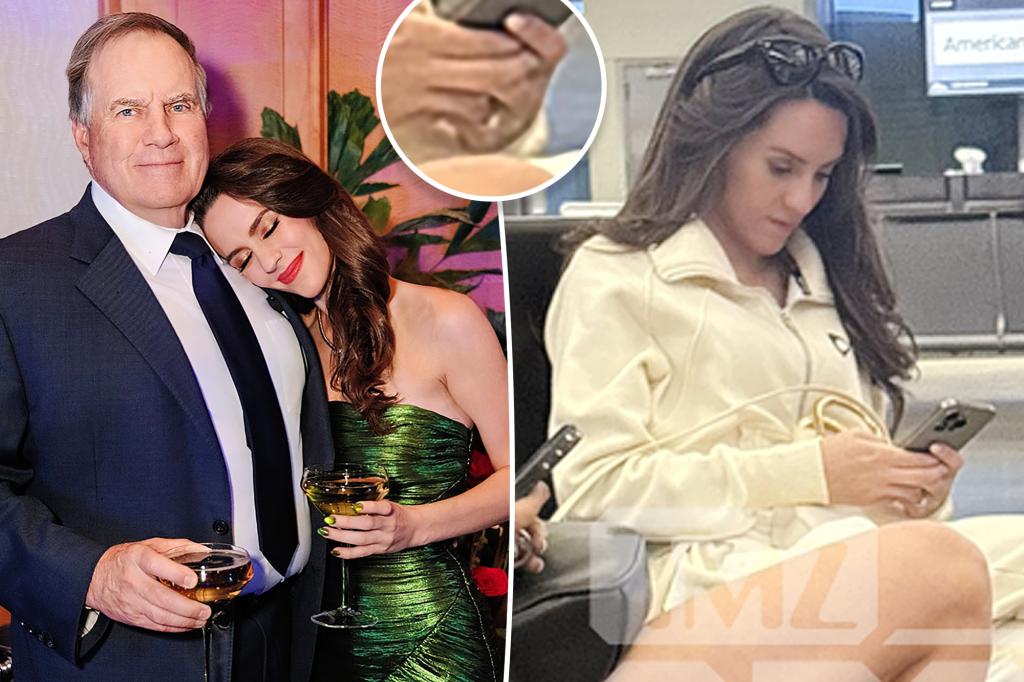 Jordon Hudson continues to fuel engagement rumors with Bill Belichick by sporting ring on that finger