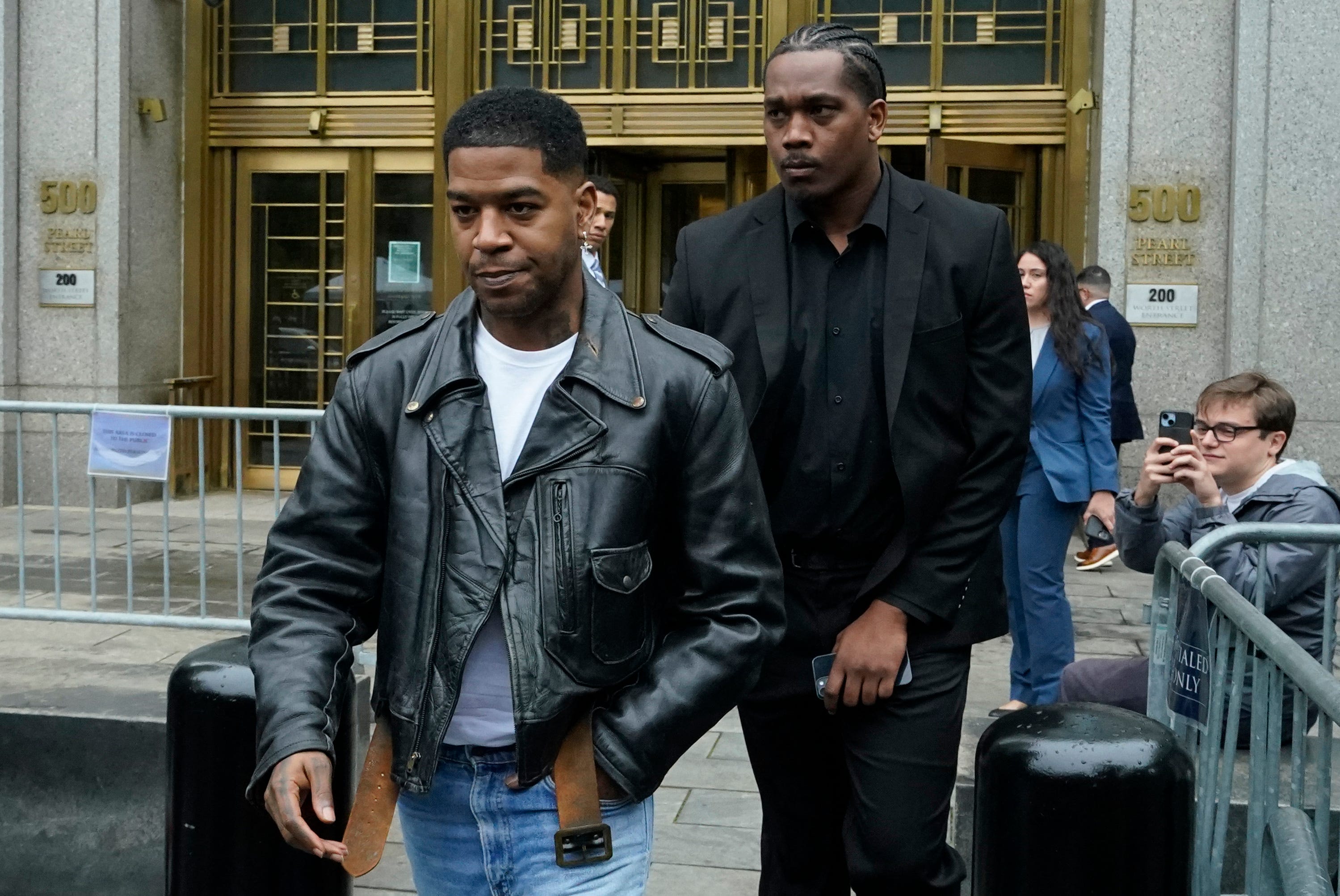 Kid Cudi leaving Manhattan federal court.