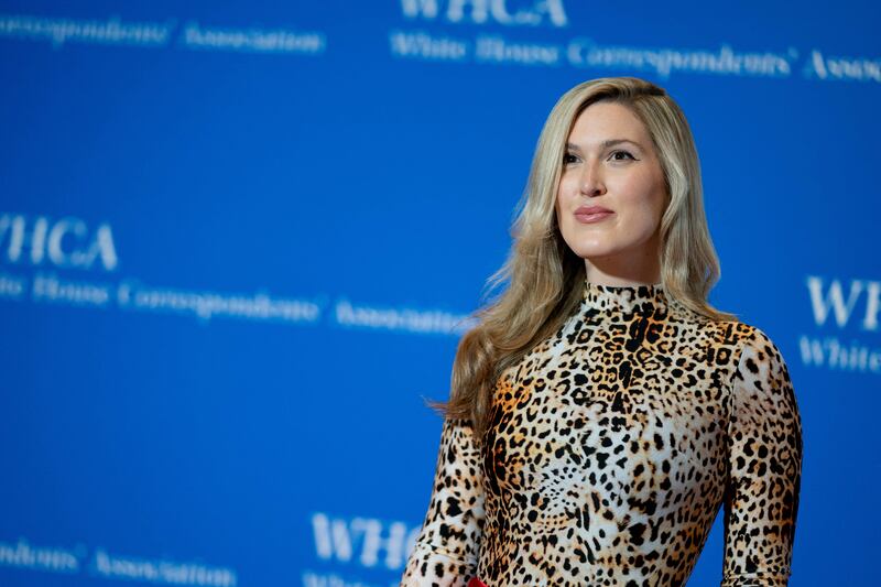 Olivia Nuzzi arrives for the White House Correspondents' Association dinner in Washington, DC.