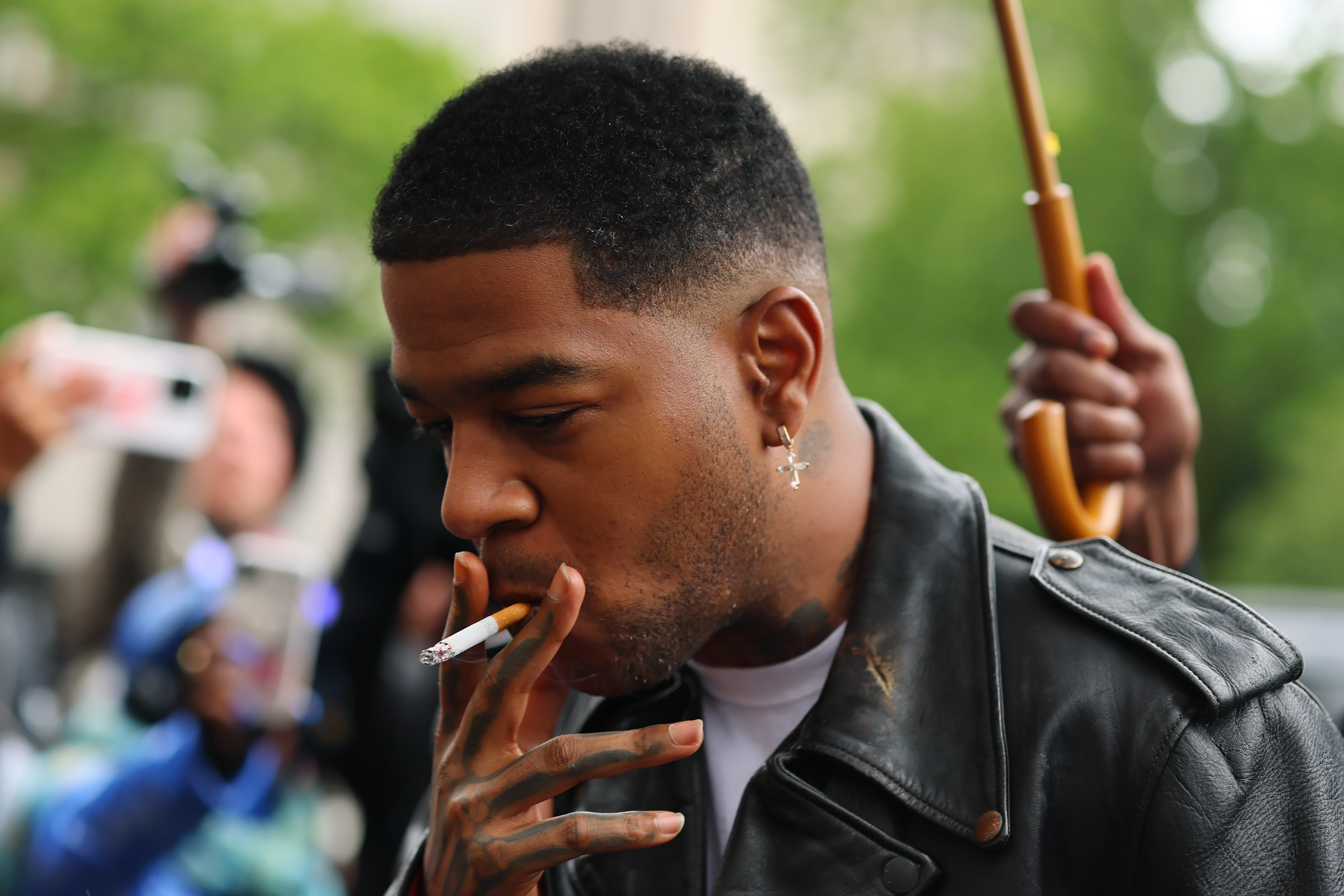 Kid Cudi smoking.