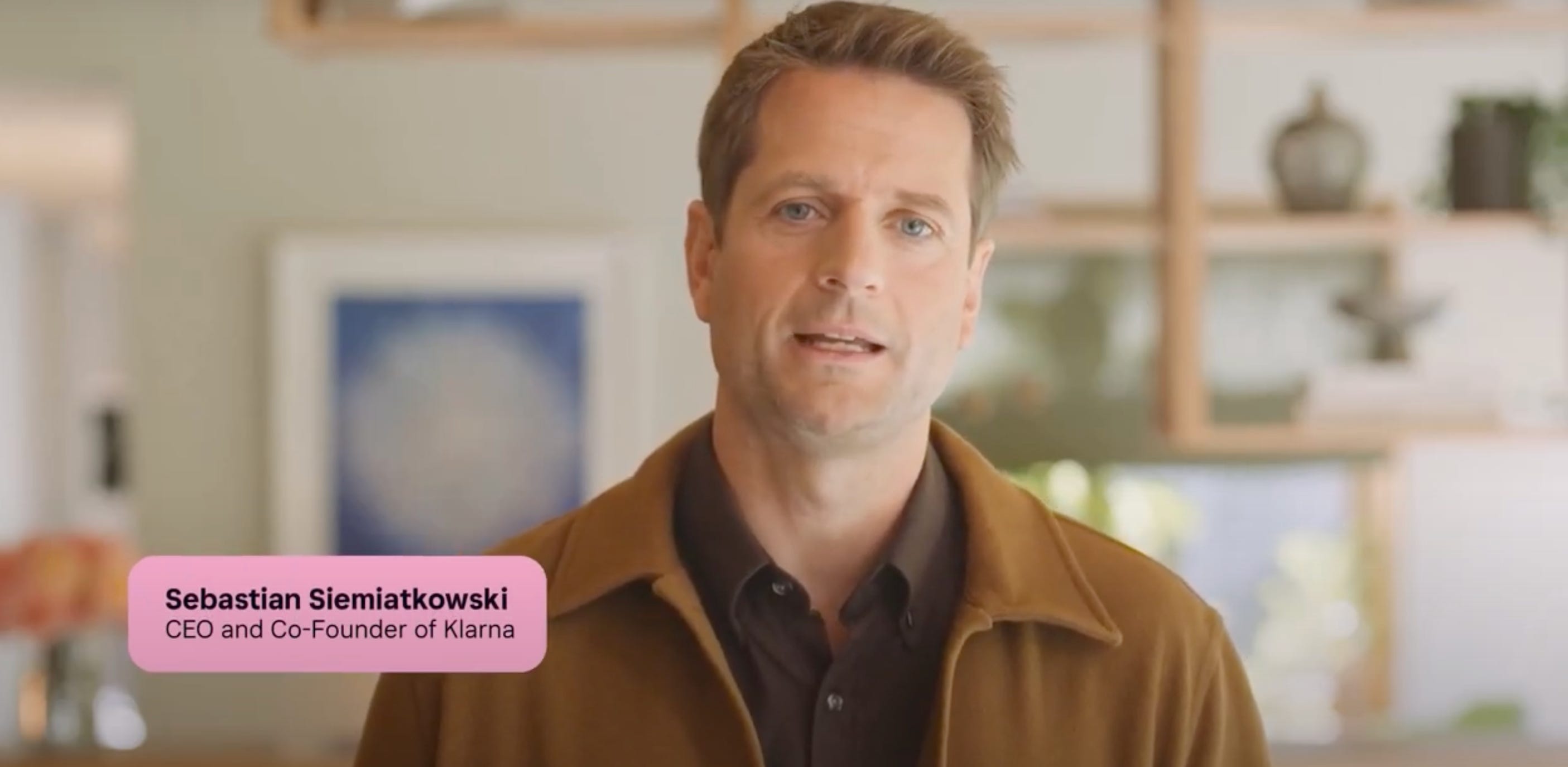 Screenshot of AI avatar of Klarna CEO.