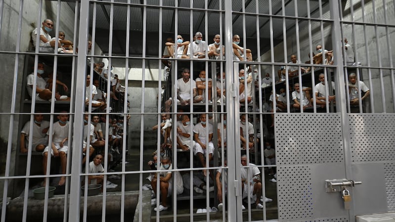 Inmates at the Counter-Terrorism Confinement Centre (CECOT) mega-prison in El Salvador, where the Trump administration has been sending undocumented people.