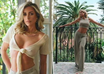 Kristin Cavallari goes braless in sheer crop top while modeling summer jewelry collection