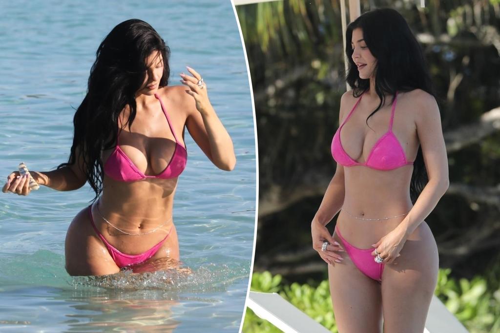 Kylie Jenner gets cheeky in tiny pink bikini on tropical Mother’s Day getaway