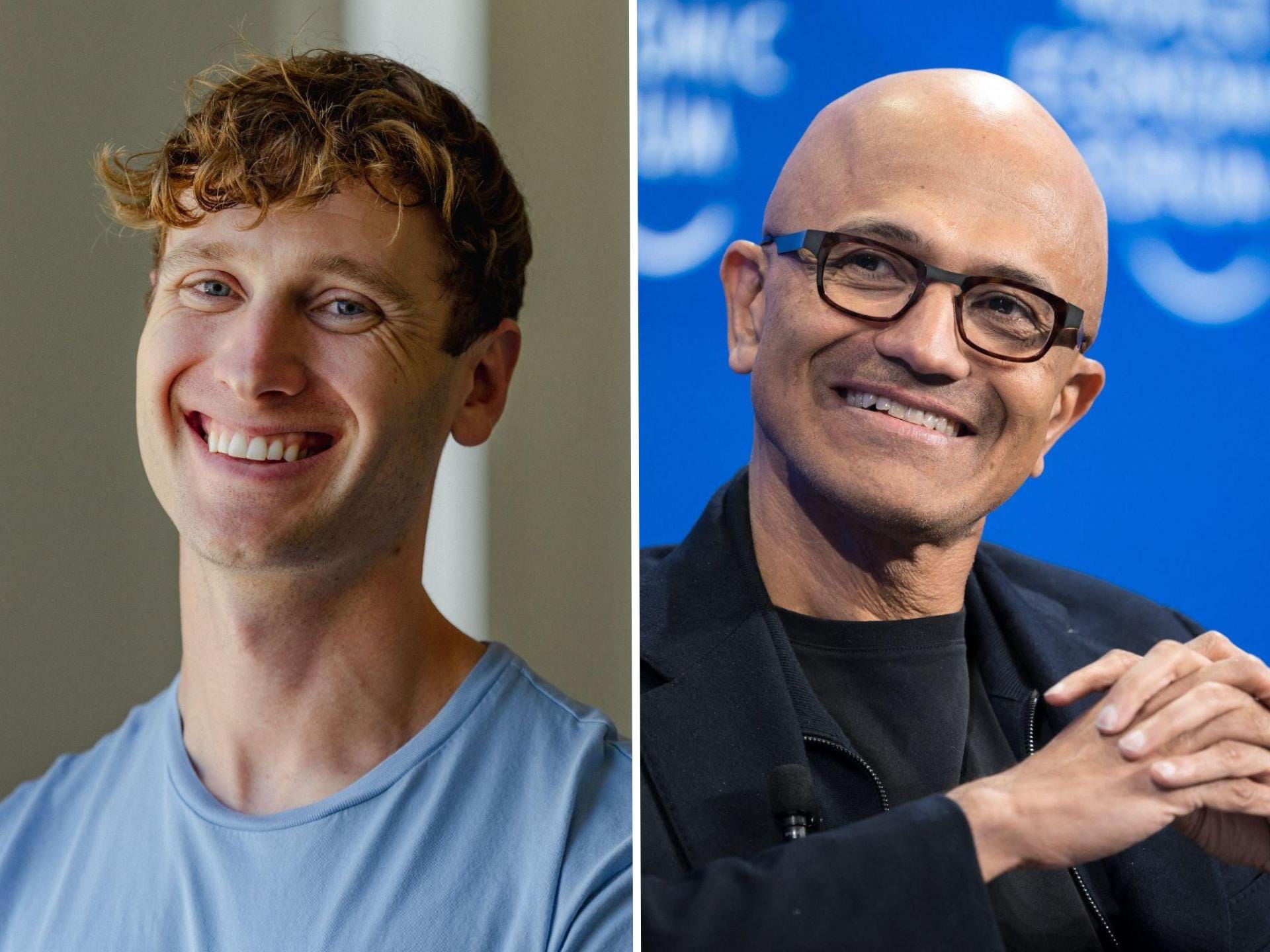 Harvey CEO Winston Weinberg and Microsoft CEO Satya Nadella.