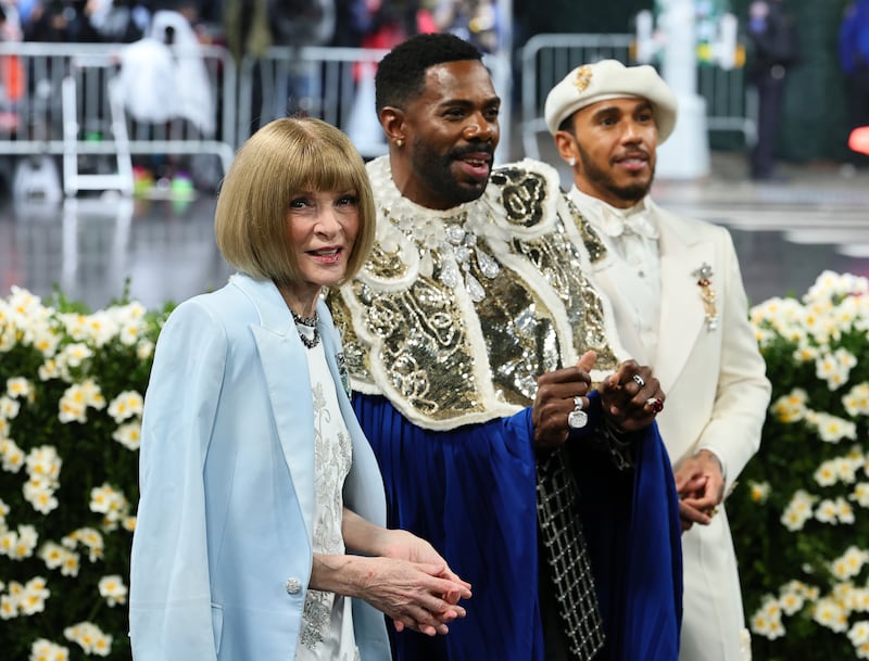 Met Gala Chairs Anna Wintour, Colman Domingo, and Lewis Hamilton.