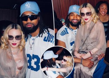 Madonna, 66, flaunts her bra under sheer top at boyfriend Akeem Morris’ 29th birthday bash