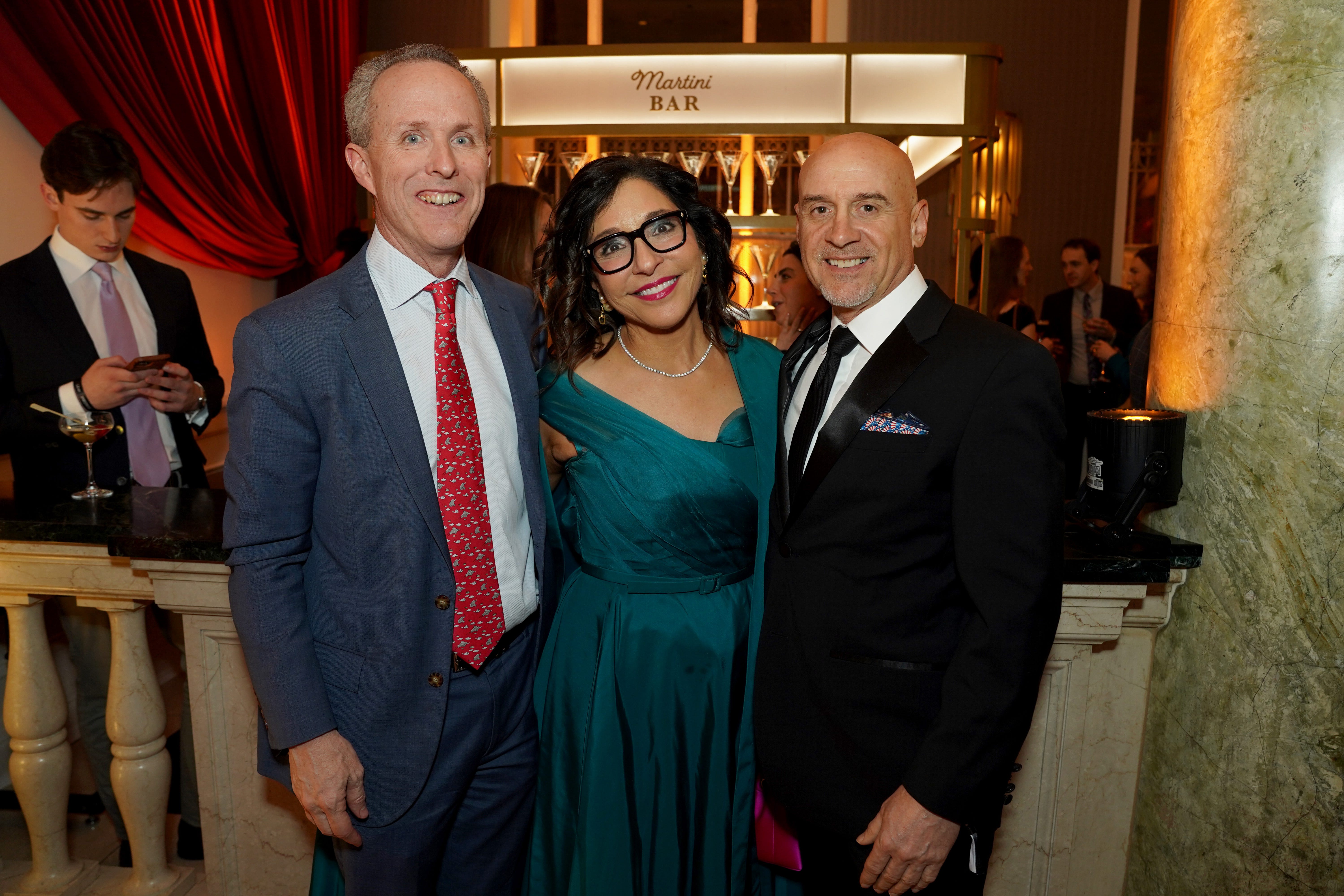 Michael Grimes, Linda Yaccarino, X CEO, and Claudio Madrazo attend Inauguration Eve hosted by Uber, X and The Free Press at Cafe Riggs on January 19, 2025 in Washington, DC.