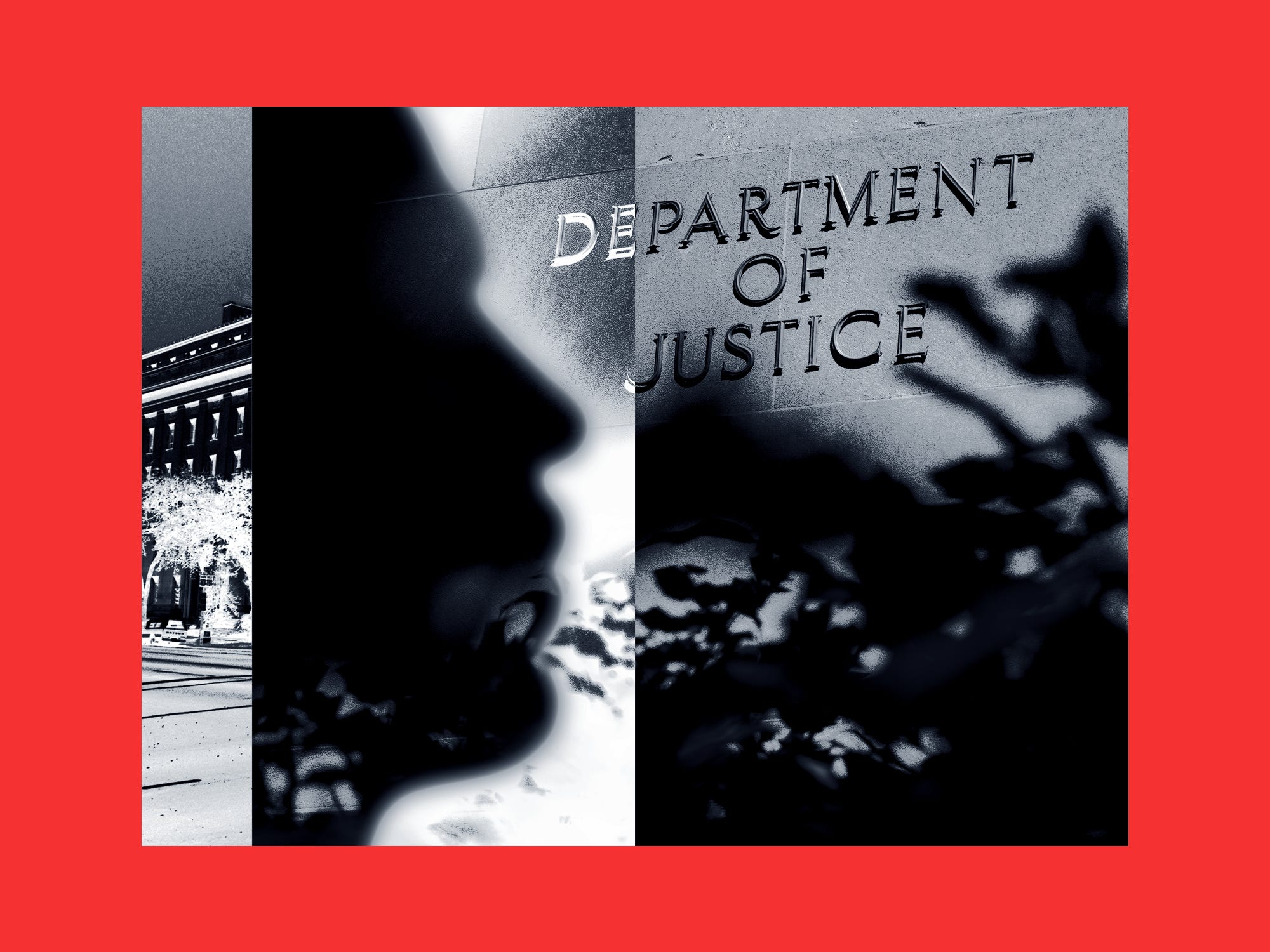 A silhouette and the DOJ