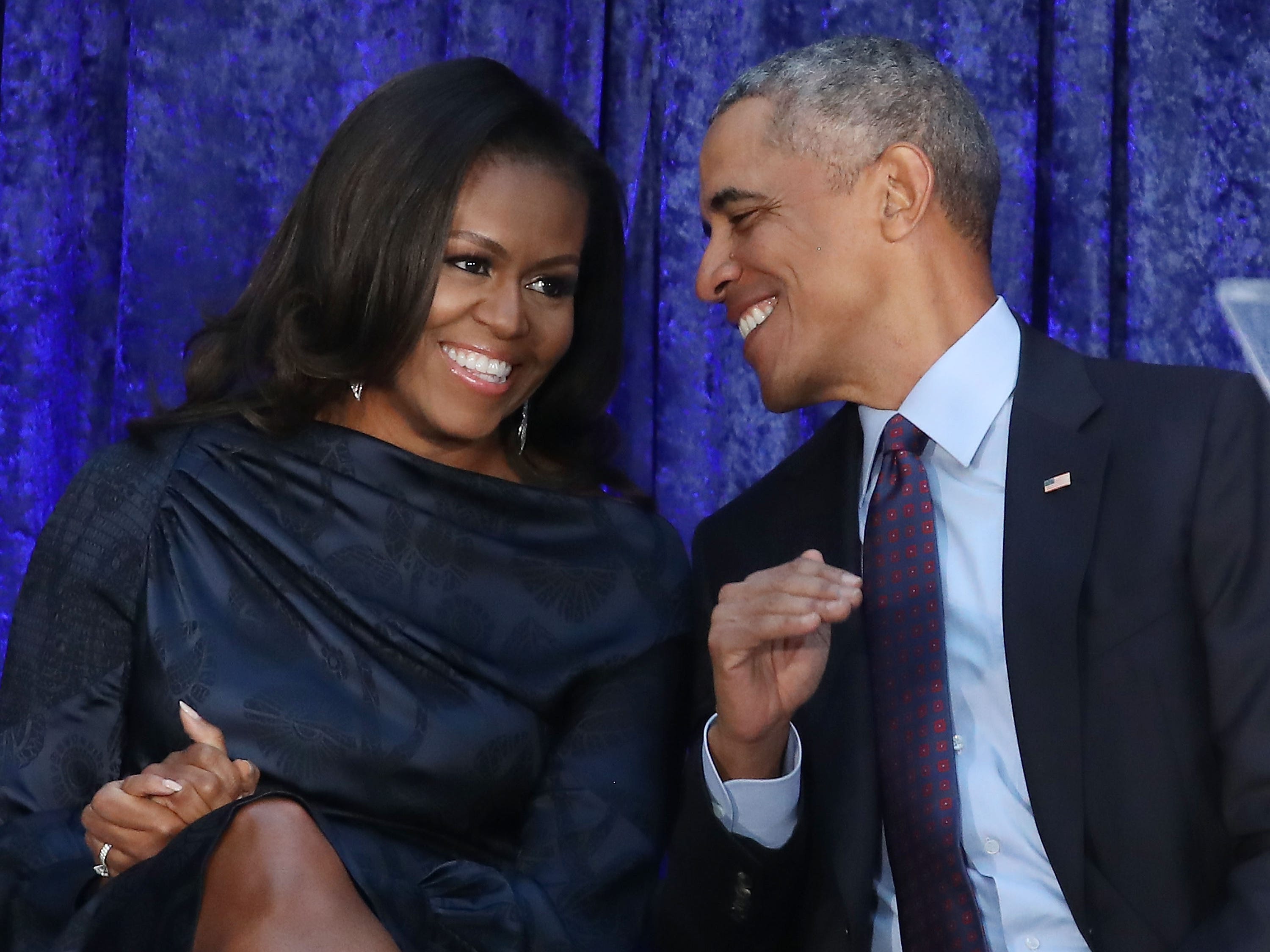 Michelle Obama and Barack Obama