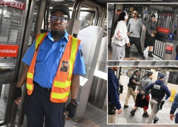 NYC subway security guard caught holding emergency gate open for fare beaters canned