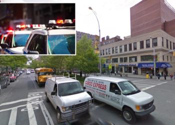 NYPD squad car strikes 2 people in outdoor dining area while trying to avoid crash with taxi : police