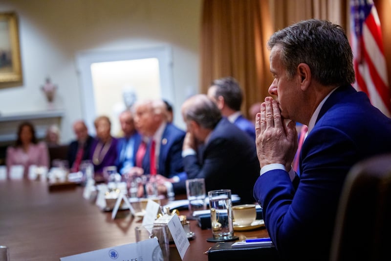 CIA Director John Ratcliffe (right) is pictured during a Cabinet meeting at the White House on February 26, 2025 in Washington, D.C.