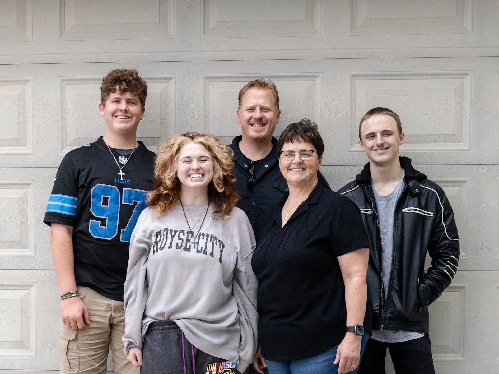 The author, her husband, and her three kids.