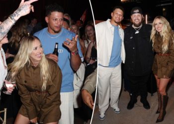 Patrick Mahomes and wife Brittany have fun date night at ritzy Carbone Beach party for F1 Miami Grand Prix