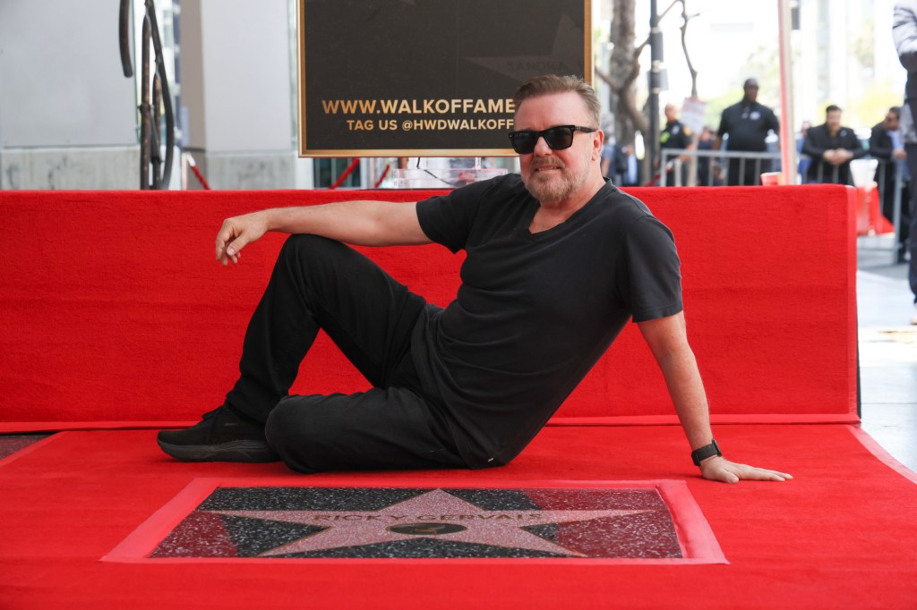 Ricky Gervais Celebrates “Embarrassing, Awkward” Moment Getting Star On Hollywood Walk Of Fame