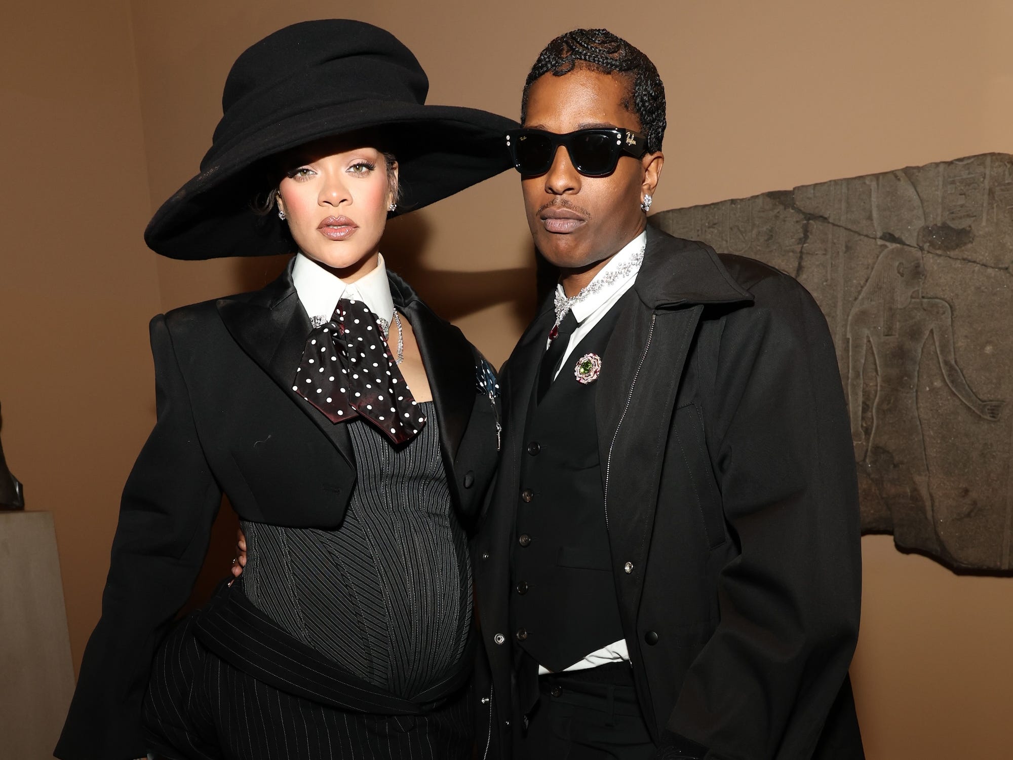 Rihanna and ASAP Rocky at the 2025 Met Gala.