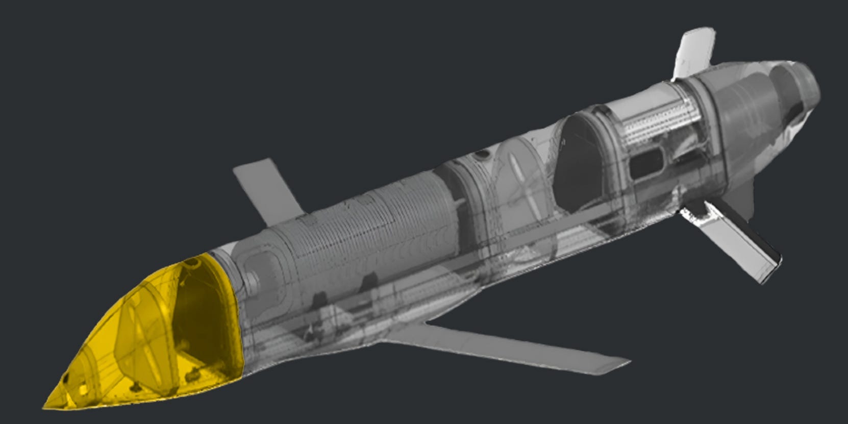 A diagram released by Defence Intelligence of Ukraine depicting a Russian S8000 Banderol cruise missile.
