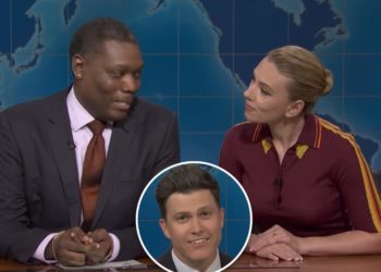 Scarlett Johansson and husband Colin Jost get revenge against Michael Che on ‘SNL’ after crude roast beef joke