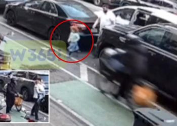 Shocking video shows moment e-bike slams into girl, 3, in NYC bike lane