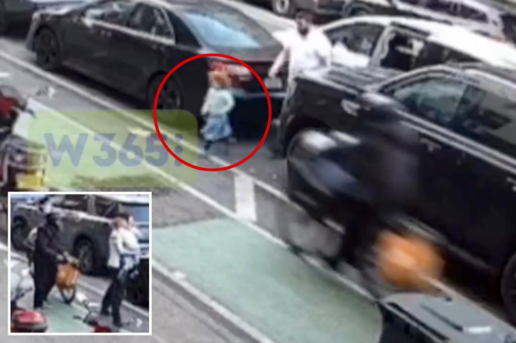 Shocking video shows moment e-bike slams into girl, 3, in NYC bike lane
