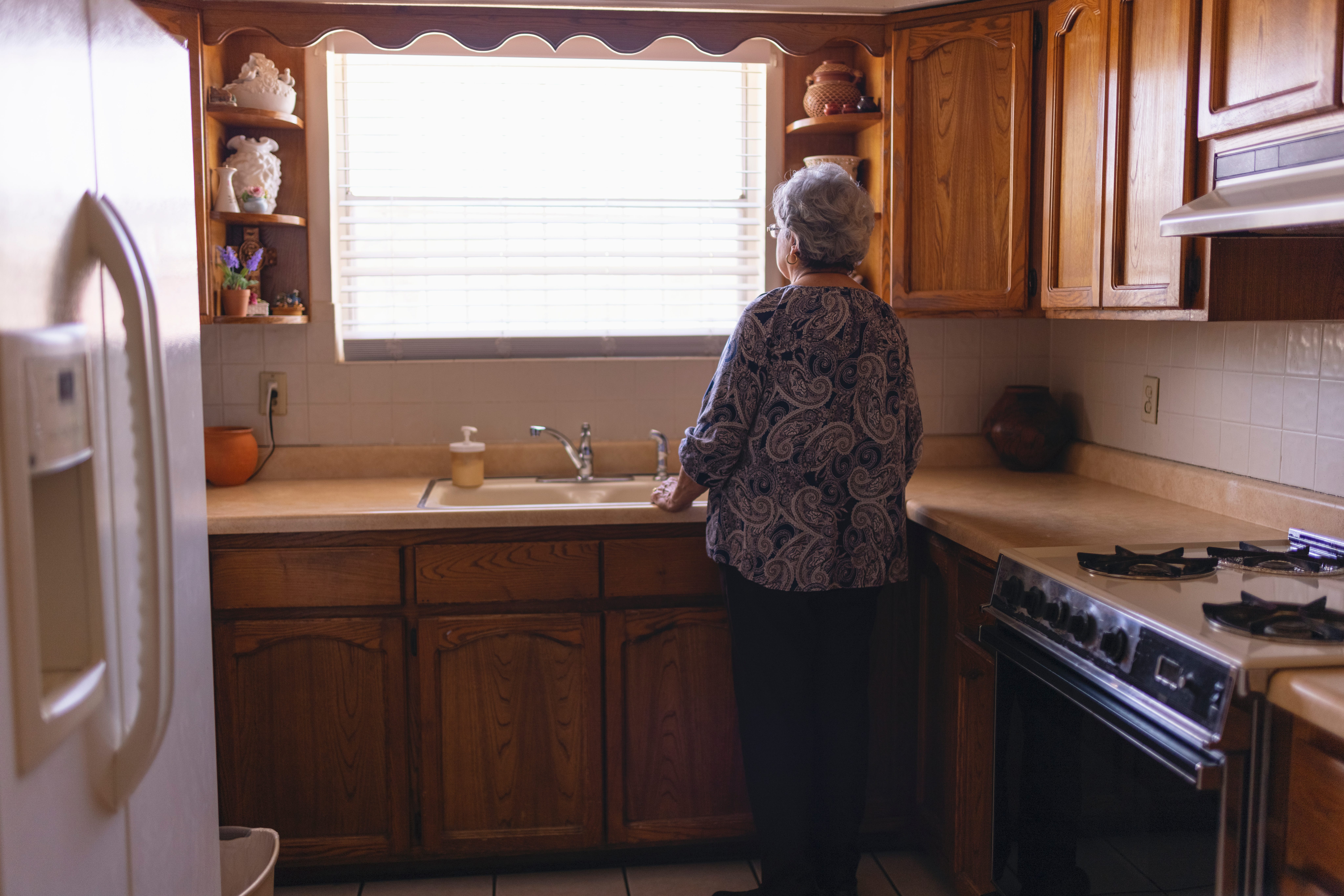 Back of older woman