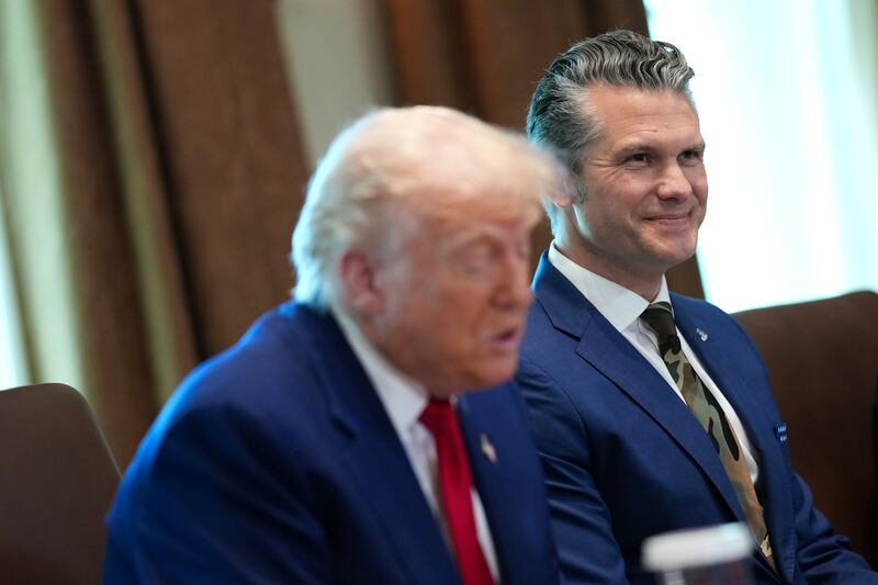 Donald Trump and Pete Hegseth.