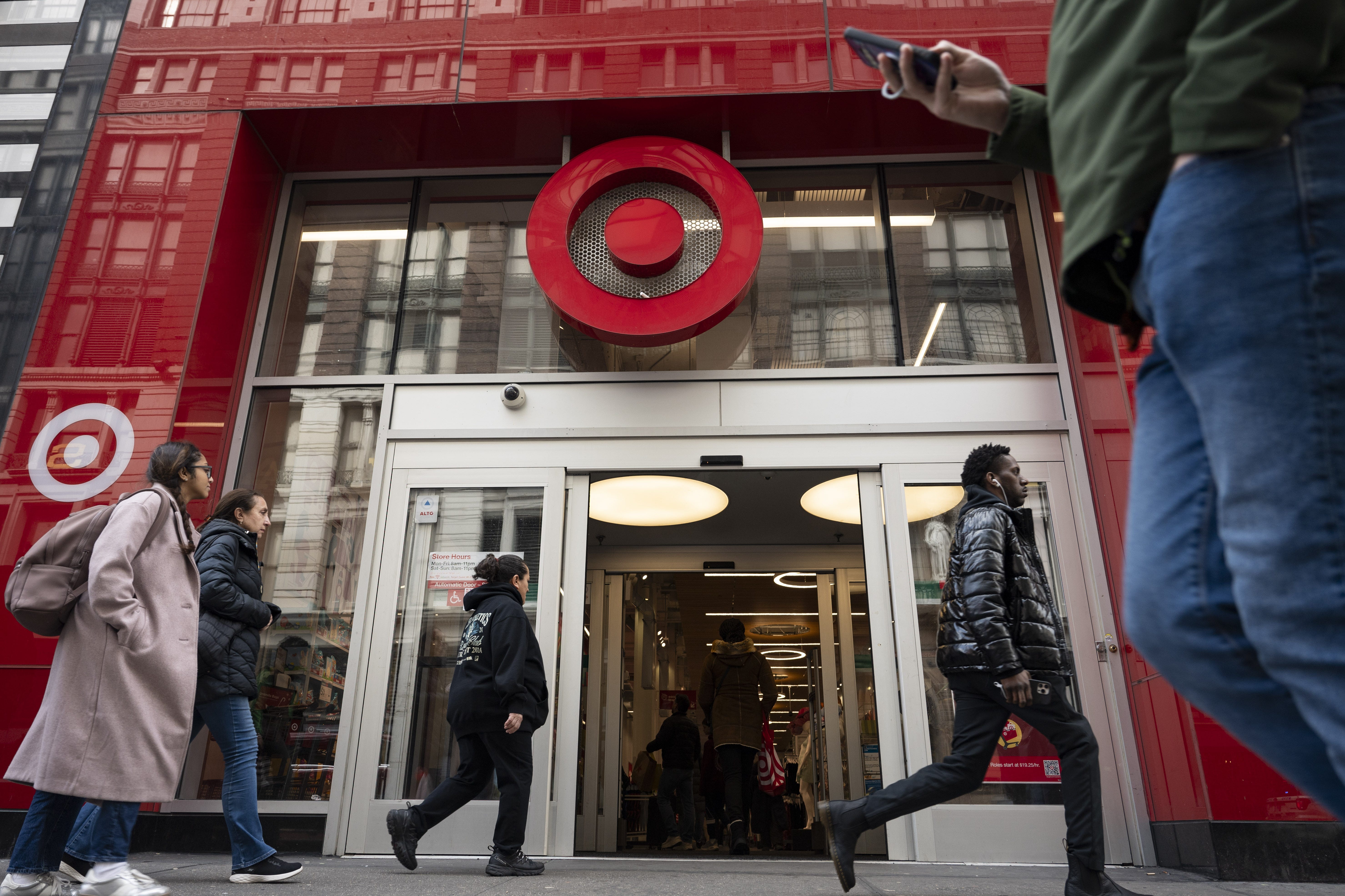 People walk past a Target store in Manhattan on March 6, 2025.