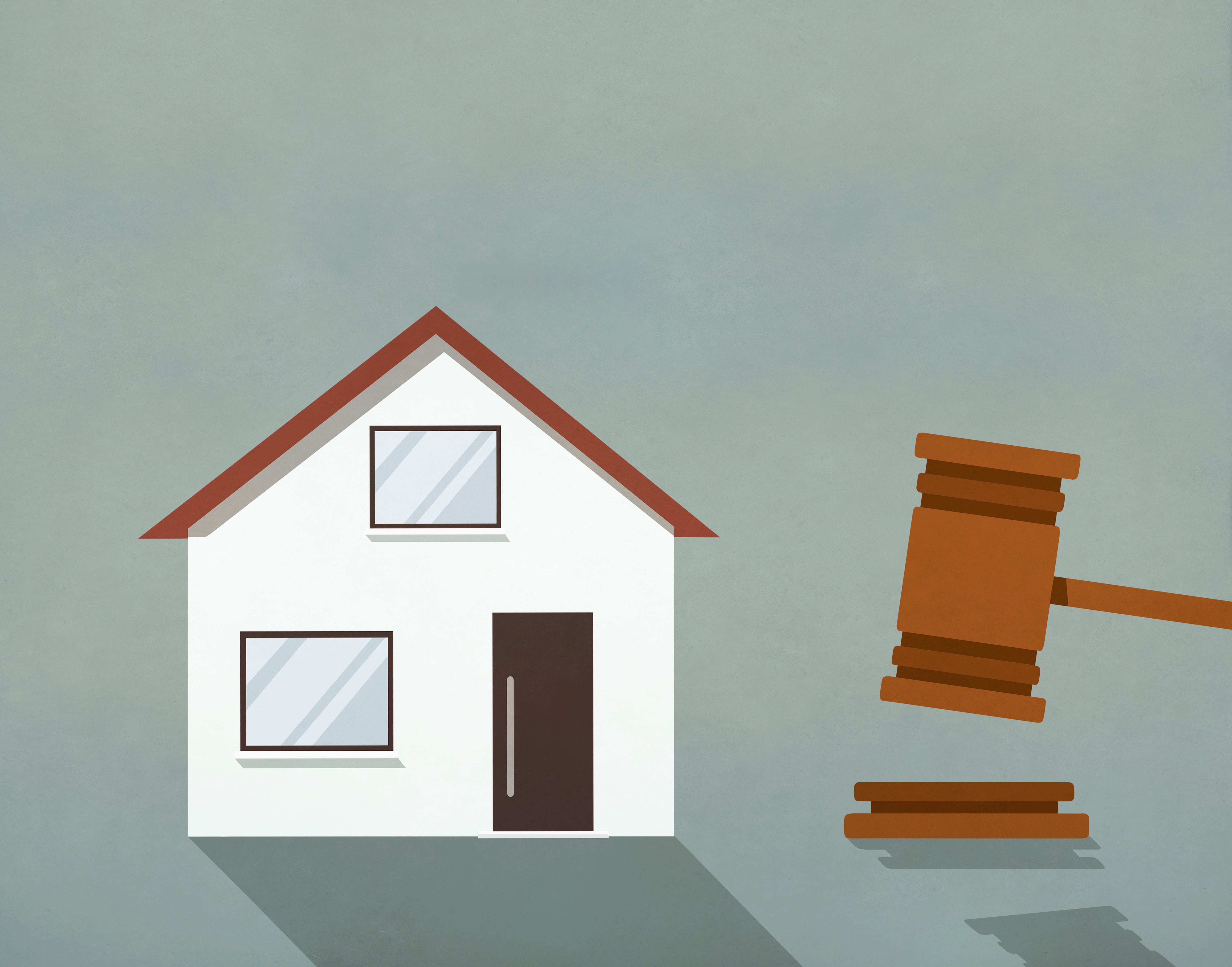 A house and a gavel graphic