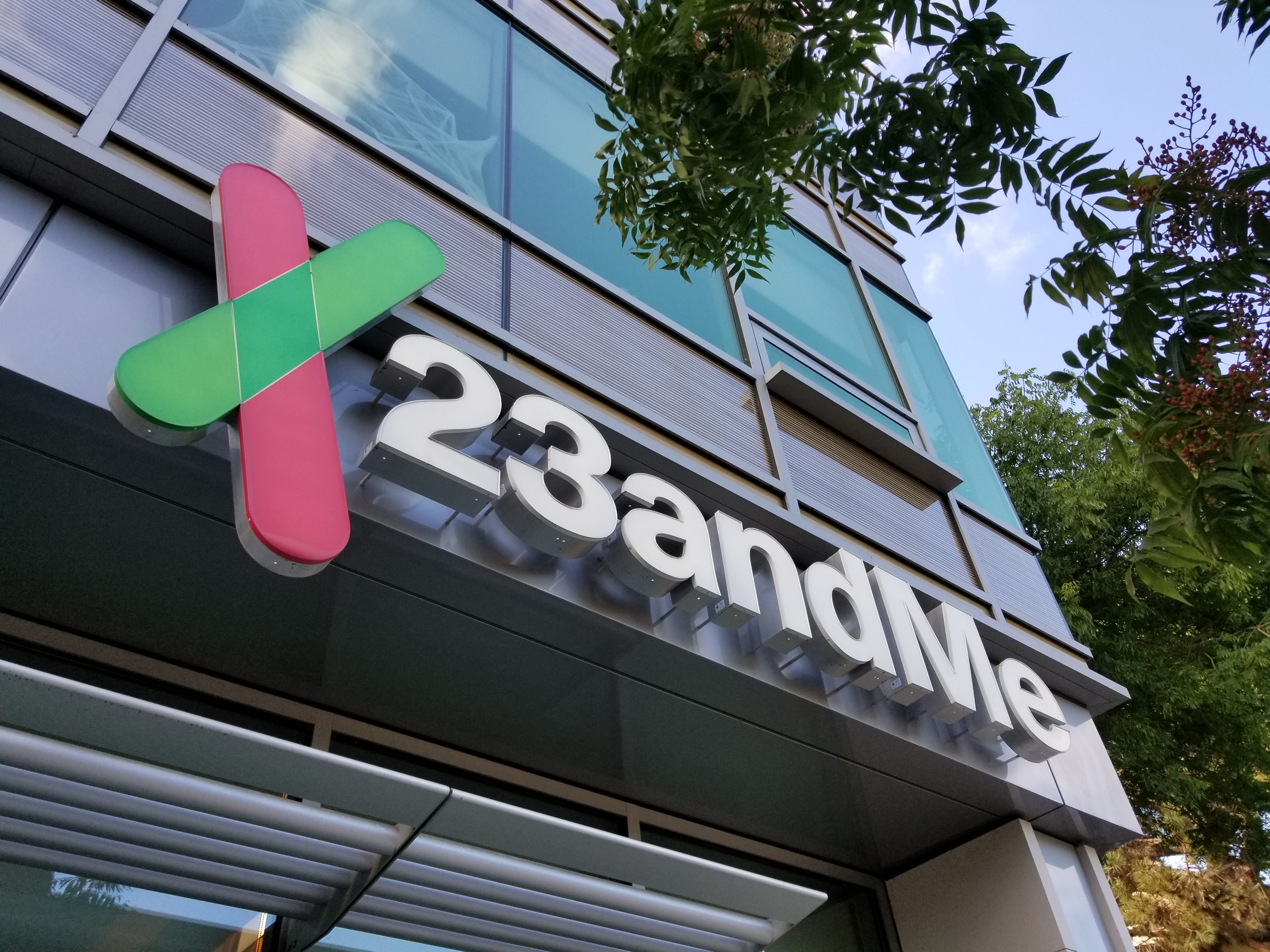 23andMe sign on a building