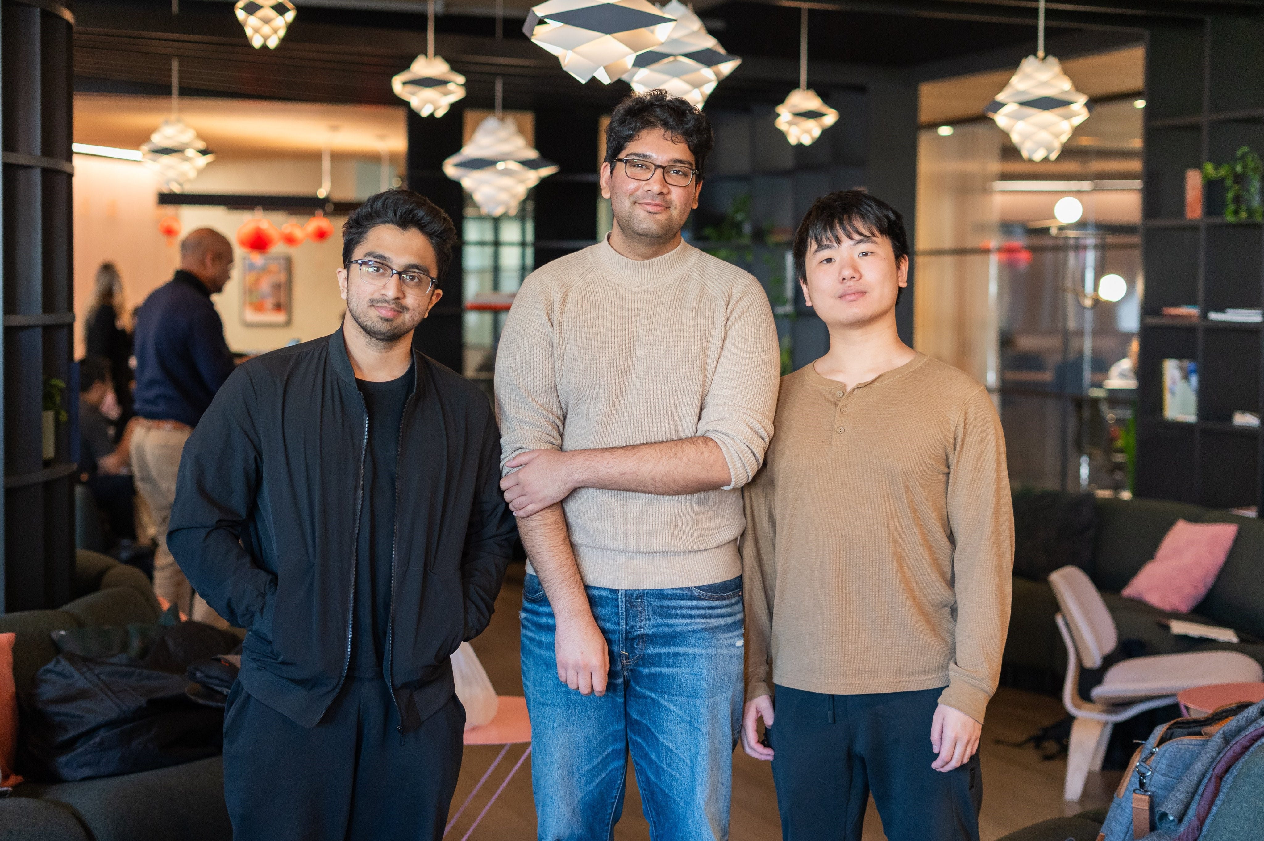 Gale co-founders Rishabh Sambare, Rahul Gudise and Haokun Qin.