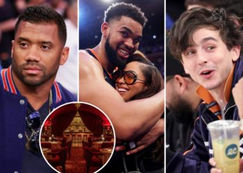 Timothée Chalamet, Jordyn Woods and Russell Wilson party with Knicks players at private club after historic win