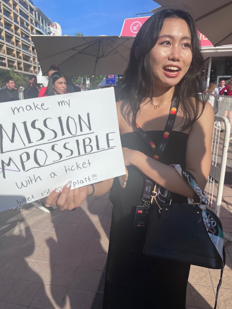 A fan outside the