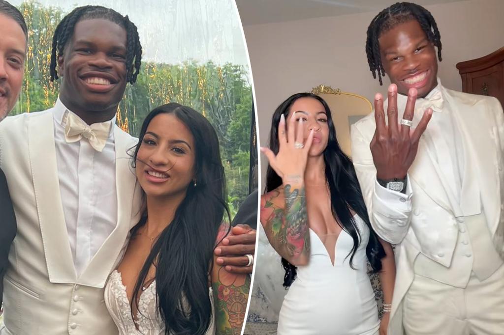 Travis Hunter marries fiancée Leanna Lenee, buys her a G-Wagon after online criticism about their relationship