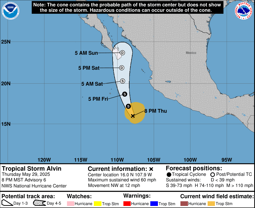 The tropical storm is not only the first of the season in the Eastern Pacific, but across all ocean basins that make up the Northern Hemisphere.