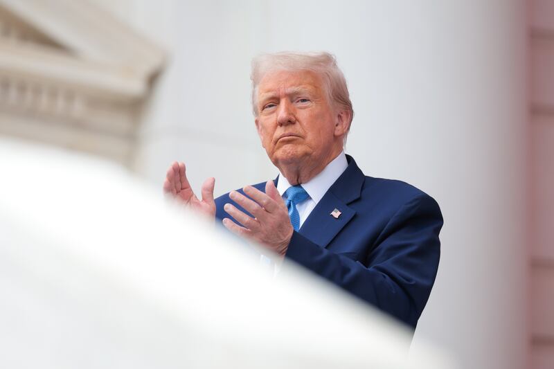 President Donald Trump speaks on Memorial Day.