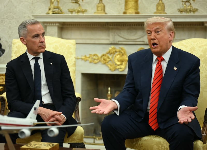 President Donald Trump went on a rant about the Obama Presidential Center during a meeting with Canadian Prime Minister Mark Carney on May 6, 2025.