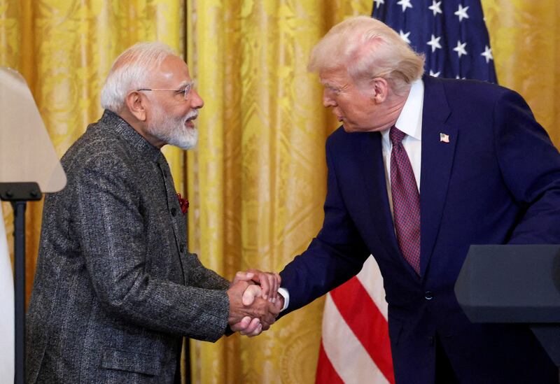 Trump and Indian Prime Minister Narendra Modi