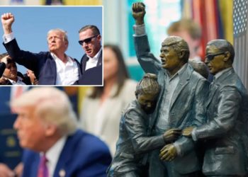 Trump adorns Oval Office with statue depicting Butler assassination attempt — as artist plans massive 9-foot sculpture