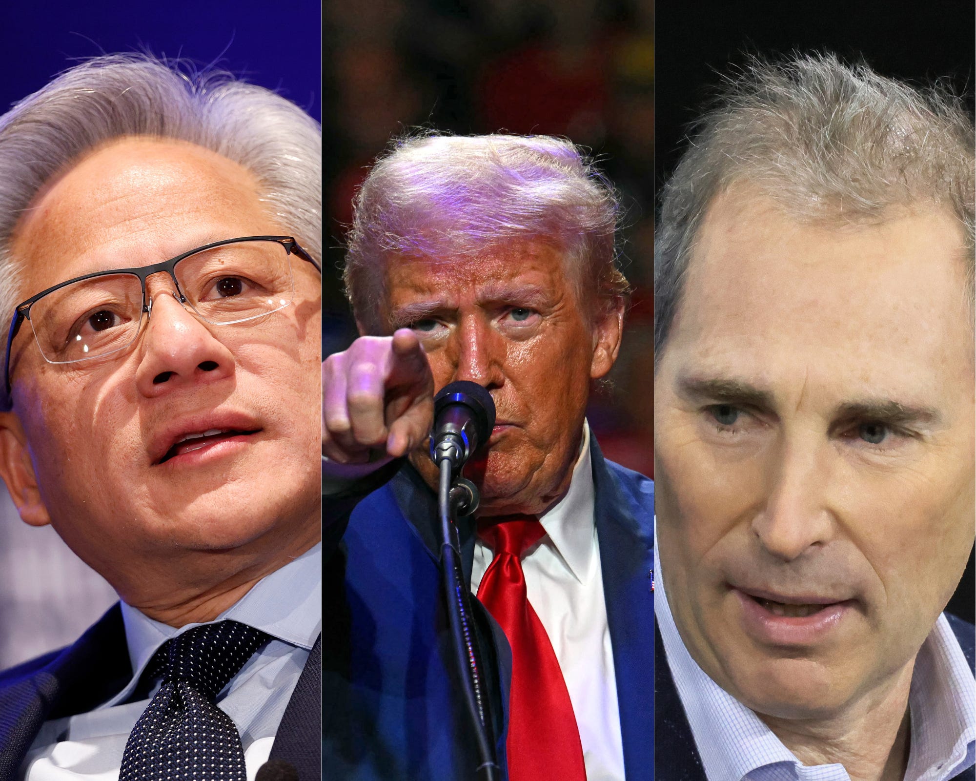 Jensen Huang, Donald Trump, Andy Jassy