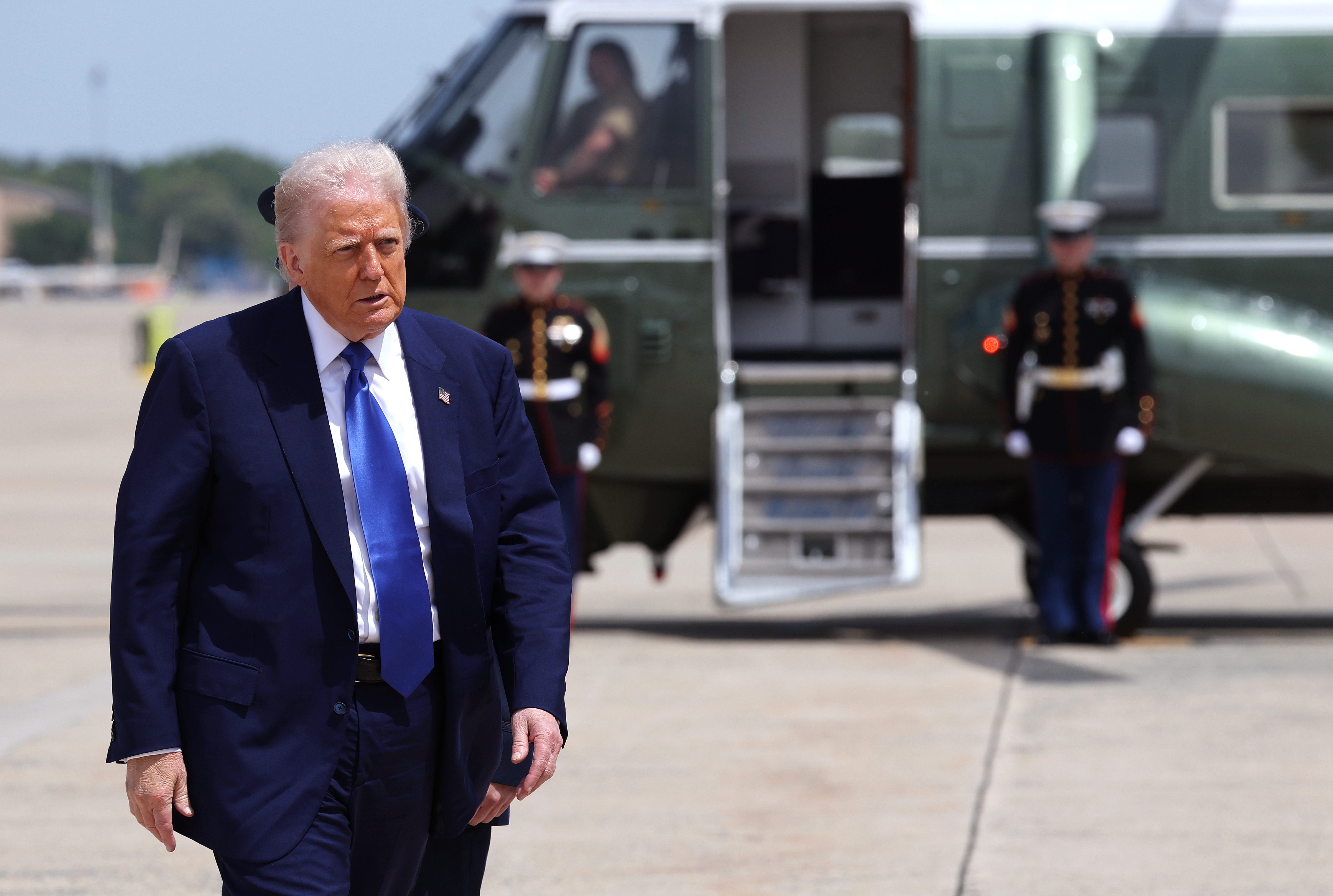 image of Trump on airport tarmac