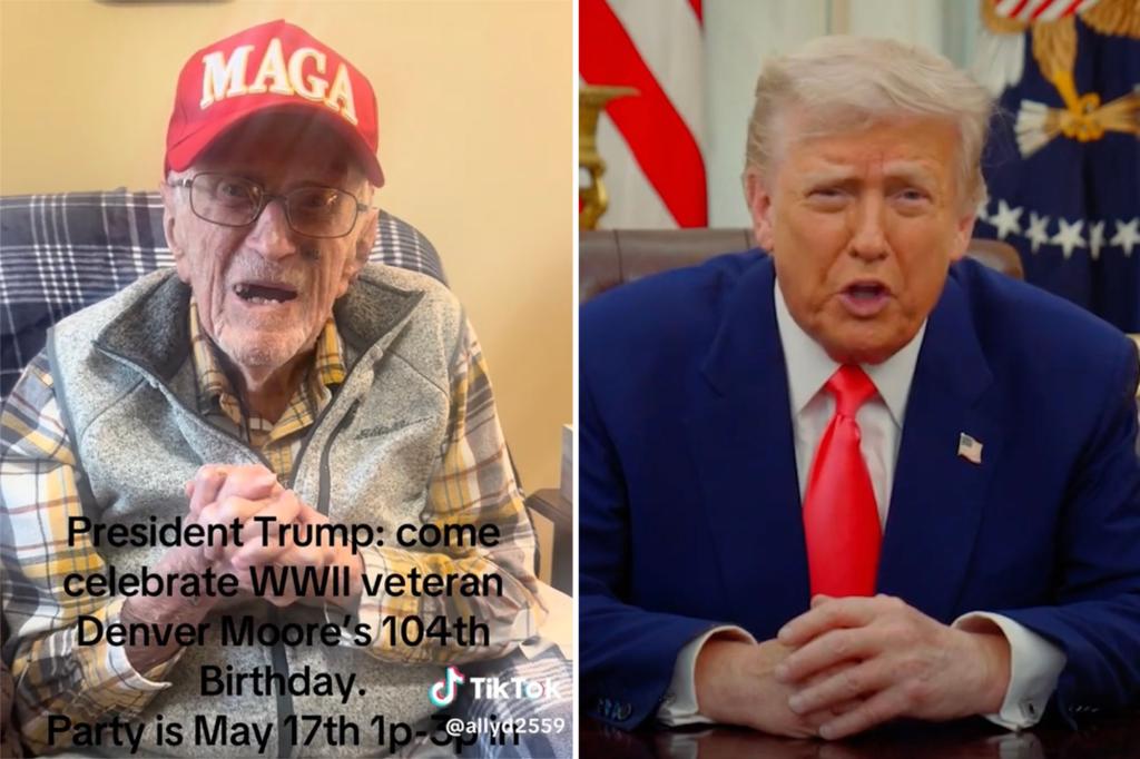 Trump surprises 104-year-old WWII vet with birthday message after viral TikTok
