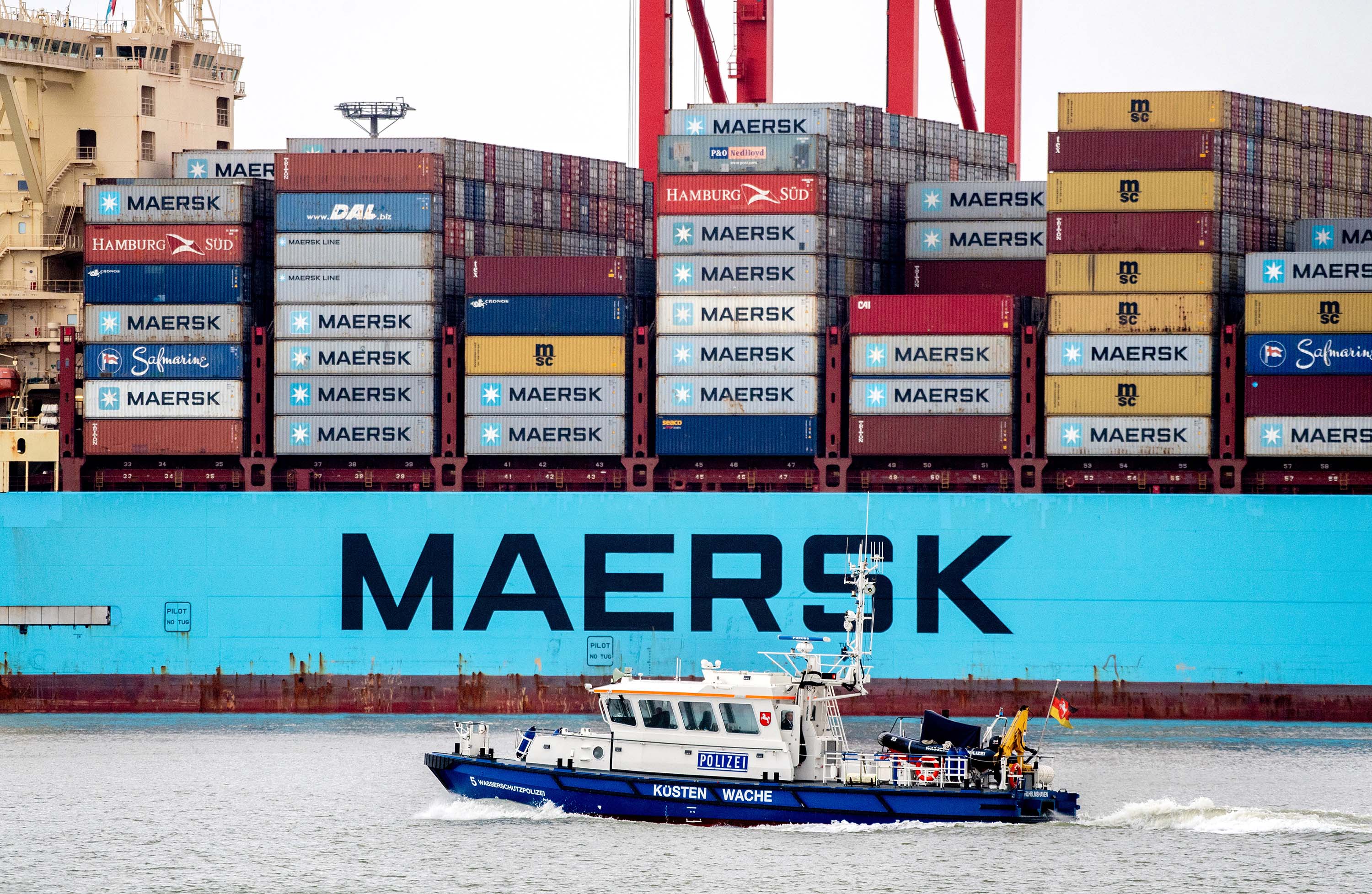 A Maersk cargo ship